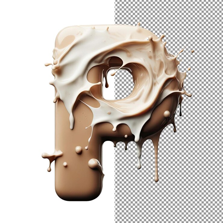 PSD typography elegance isolated 3d letter on png background