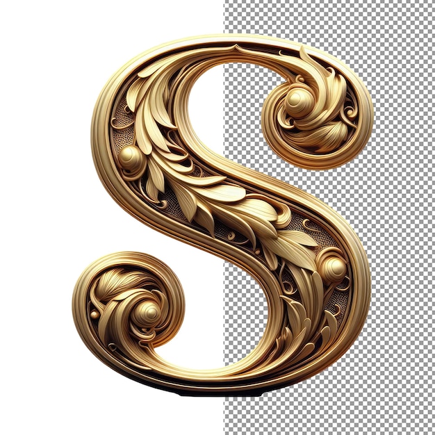 PSD typography elegance isolated 3d letter on png background