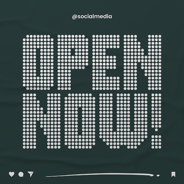 PSD typography instagram post template psd design open now layout template