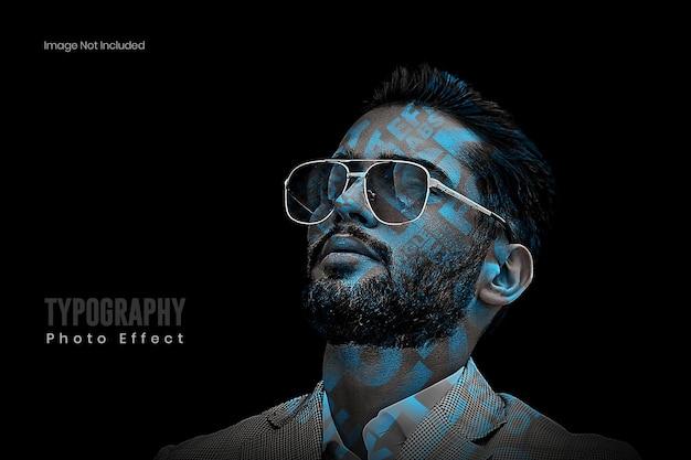 Typography portrait effect template