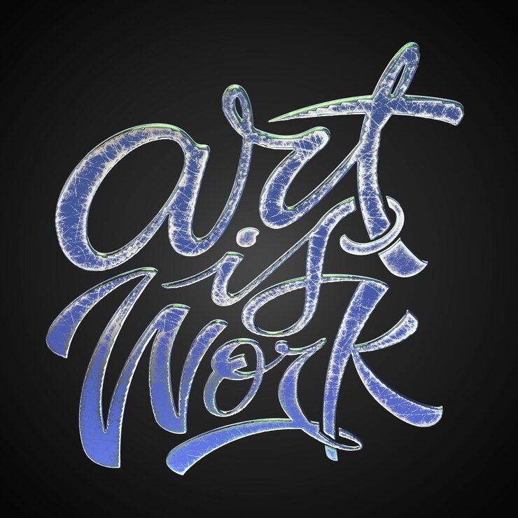 PSD typography rendering 3d hi res