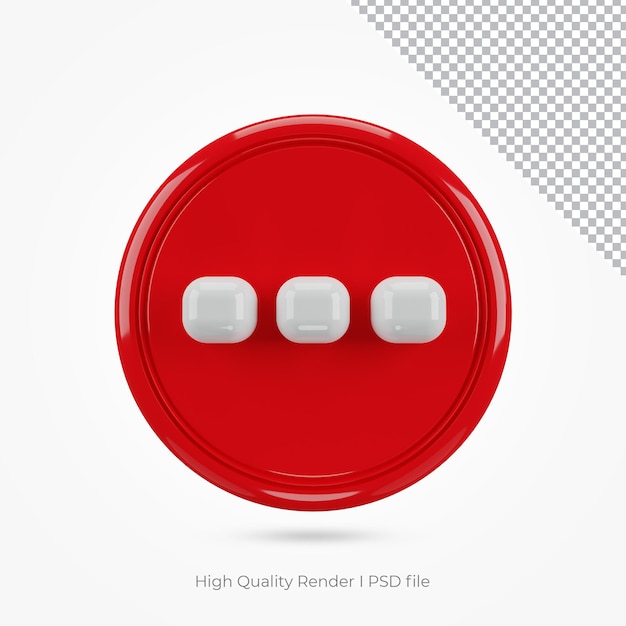 PSD typpictogram voor compositie rood 3d-rendering