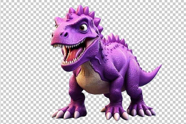 Tyrannosaurus purple dinosaur cartoon 3d render