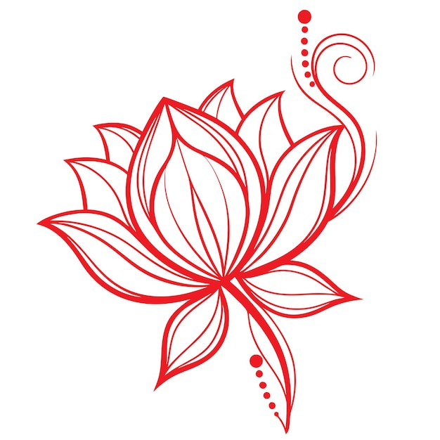 Tytuł: Lotus flower line art prosty projekt symetryczny