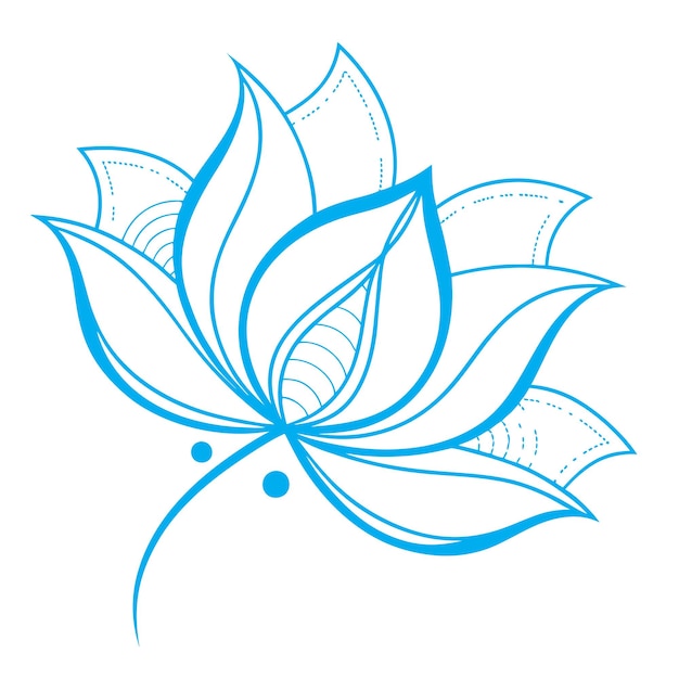 Tytuł: Lotus flower line art prosty projekt symetryczny