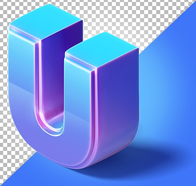 U letter 3d isometric