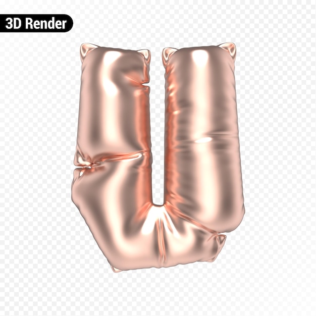 PSD u 文字 ゴールド 3d