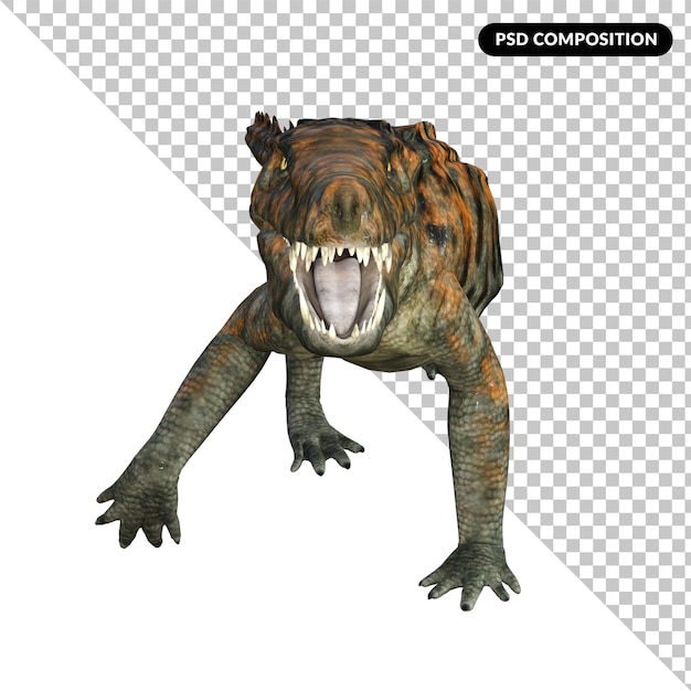 PSD uberabasuchus dinosaur isolated 3d rendering