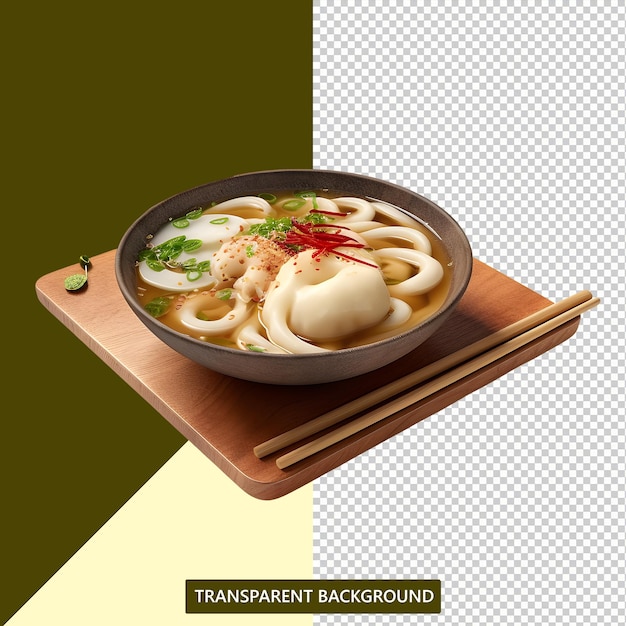 PSD udon elegant presented served in a beautiful plate