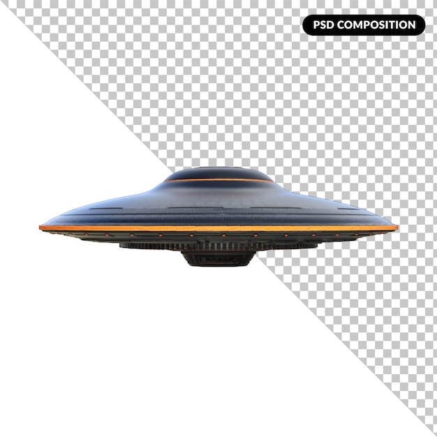 PSD ufo alien isolated 3d rendering