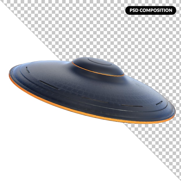 Ufo alieno isolato rendering 3d