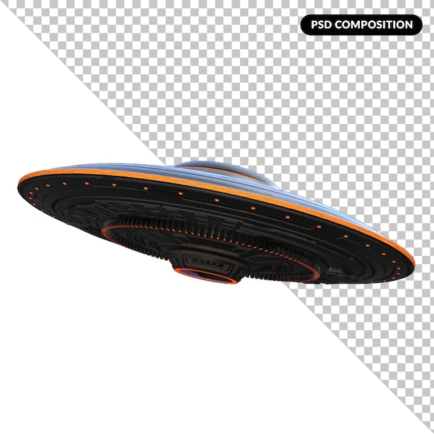 PSD ufo alieno isolato rendering 3d