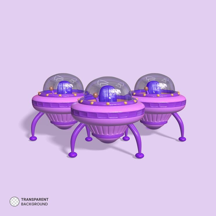 PSD ufo icon isolated 3d render illustration