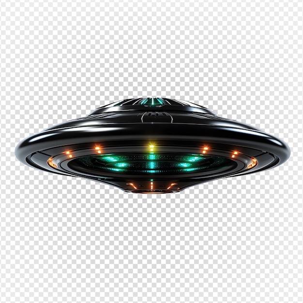 PSD ufo kosmita na przezroczystym tle futurystyczny statek kosmiczny ufo png generatywny ai