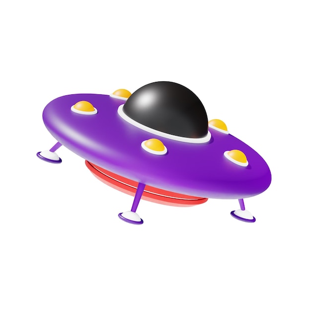 Ufo Spaceship 3D Icon Space