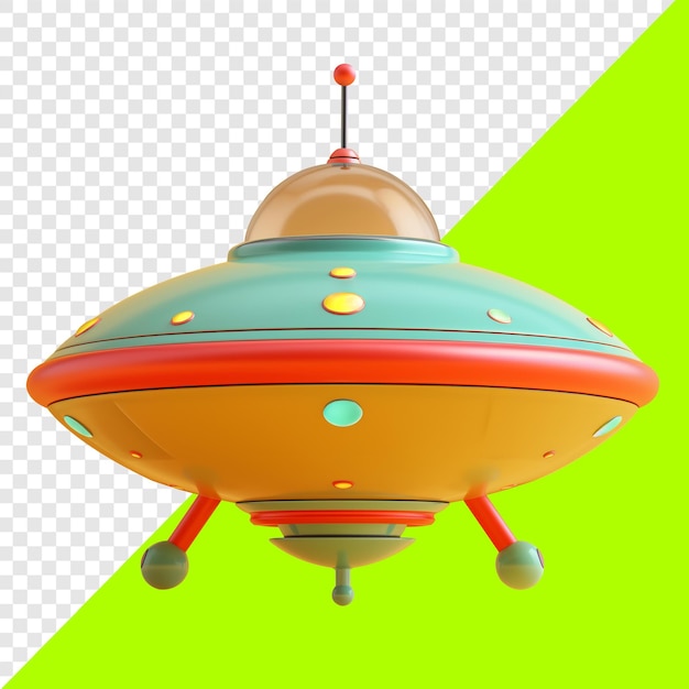 Ufo with vintage colors Suitable for design elements Science and education