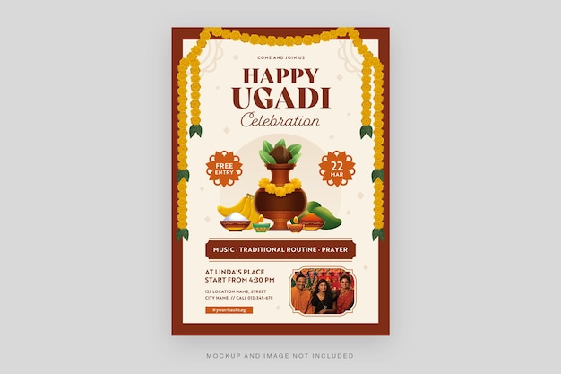 PSD의 Ugadi 전단지 템플릿