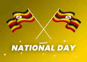 PSD ウガンダ国旗のデザイン 独立記念日 バナーリボン