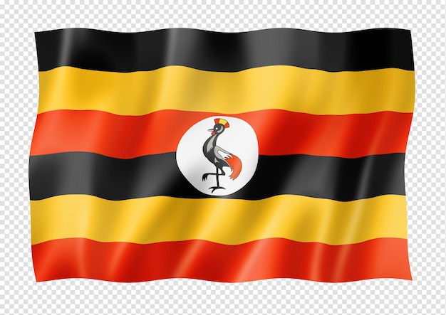 PSD uganda flag isolated on white