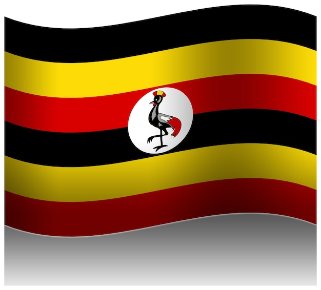 Sventola la bandiera dell'uganda 3d