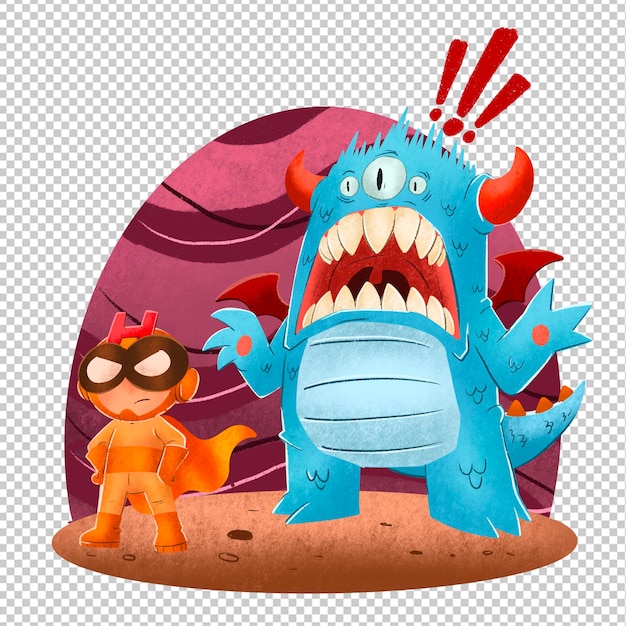 Ugly Monster and super hero