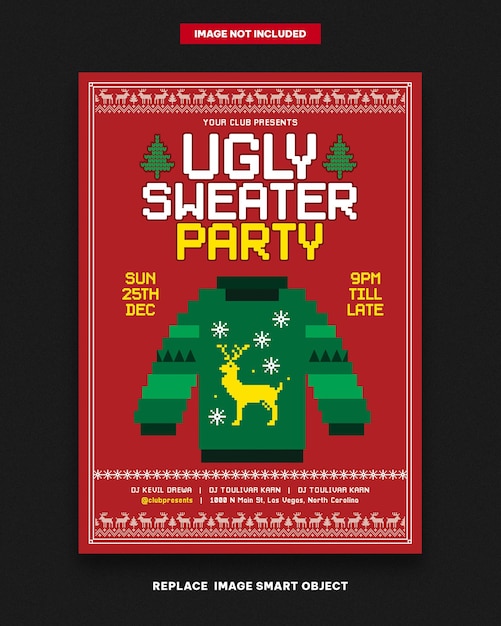 PSD ugly sweater flyer