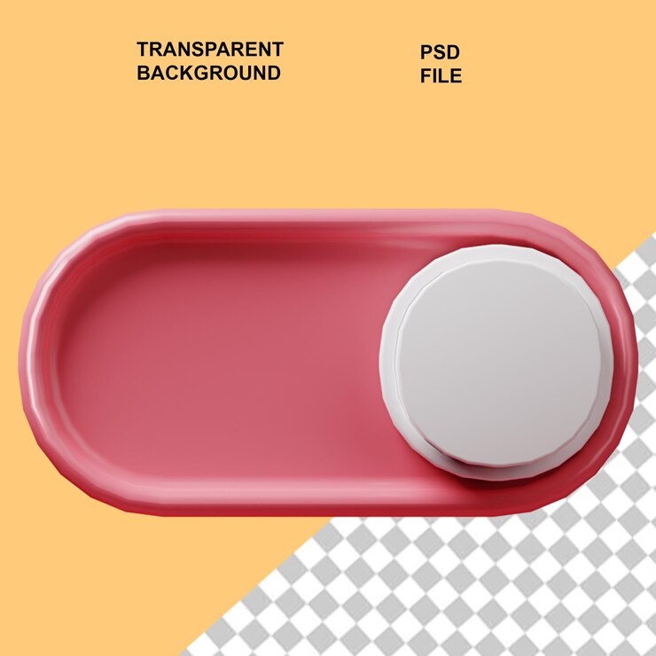 PSD ui and ux button on transparent background