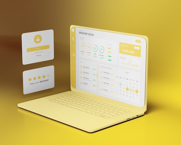 PSD 노트북 장치용 ui 및 ux 인터페이스 디자인