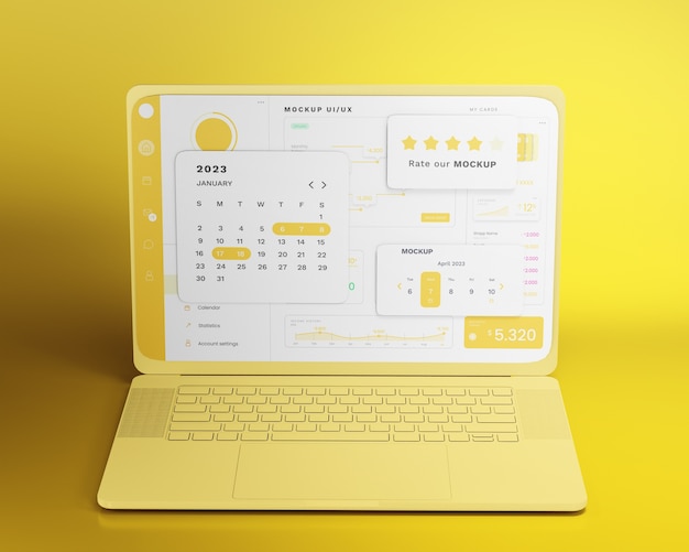 Ui and ux interface design for laptop device