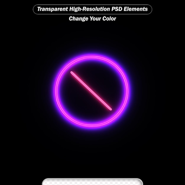 PSD icona dell'interfaccia utente con luce al neon isolata sullo sfondo nero