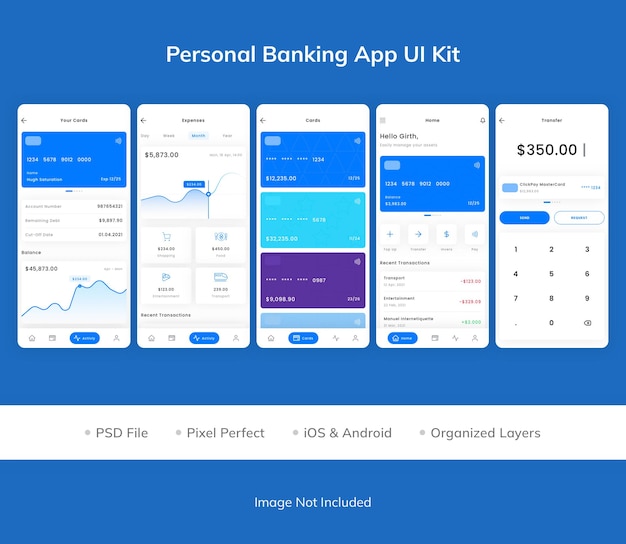 Ui-kit voor app voor persoonlijk bankieren