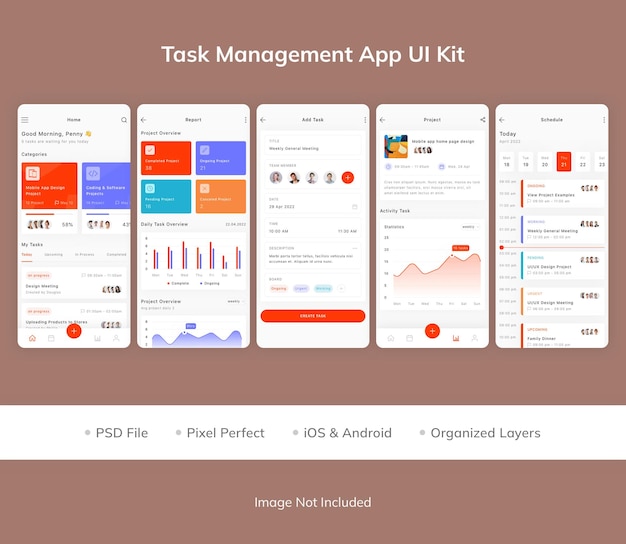 Ui-kit voor app voor taakbeheer