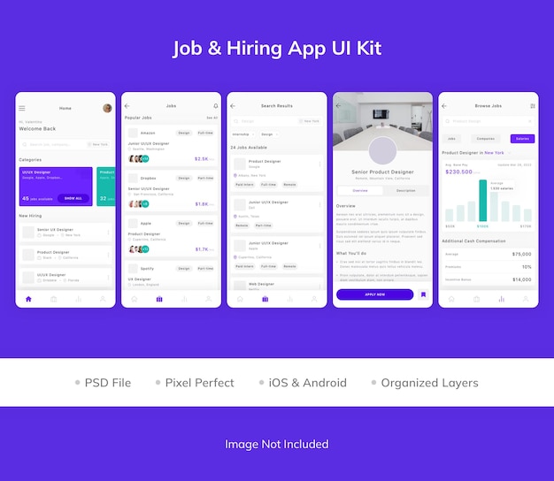 Ui-kit voor vacature- en aanwervingsapp