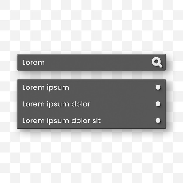 UI-skabelondesign til søgefelt i 3D