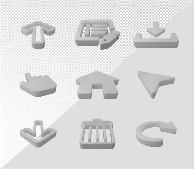 Ui symbol 3d icon bundle pack