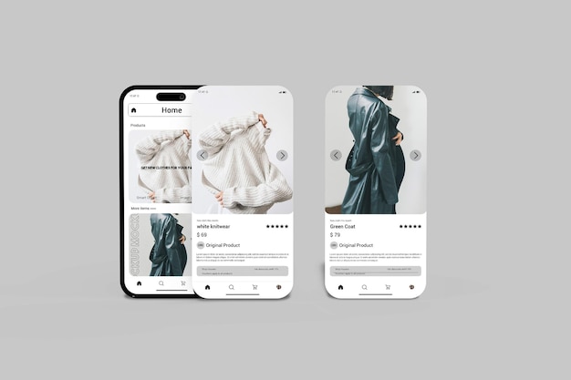 PSD mockup dell'app ux per telefono