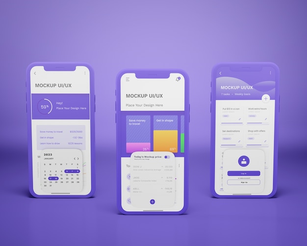 PSD ui and ux interface design for smartphone