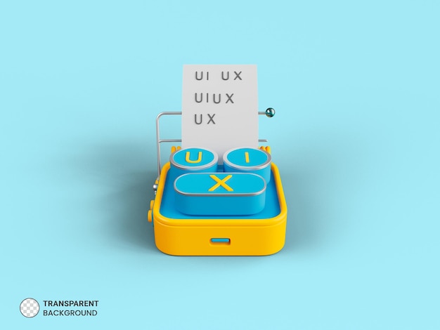 Ui Ux 타자기 아이콘 격리 된 3d 렌더링 그림