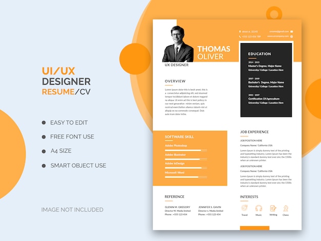 Ui_ux wznowić lub szablon CV