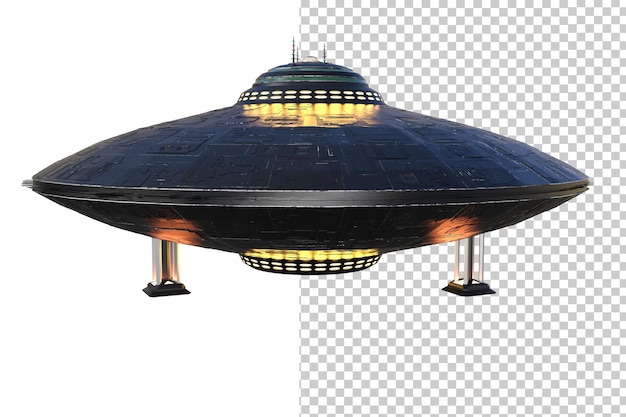 Uidentificeret flyvende objekt på transparent baggrund 3D-rendering