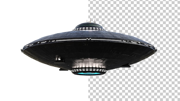 Uidentificeret flyvende objekt på transparent baggrund 3D-rendering