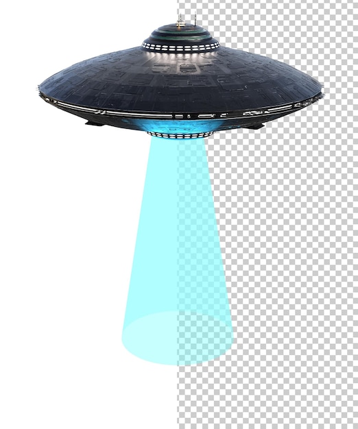 Uidentificeret flyvende objekt på transparent baggrund 3D-rendering