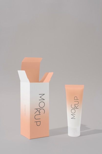 Uitgevouwen cosmetische doos mockup