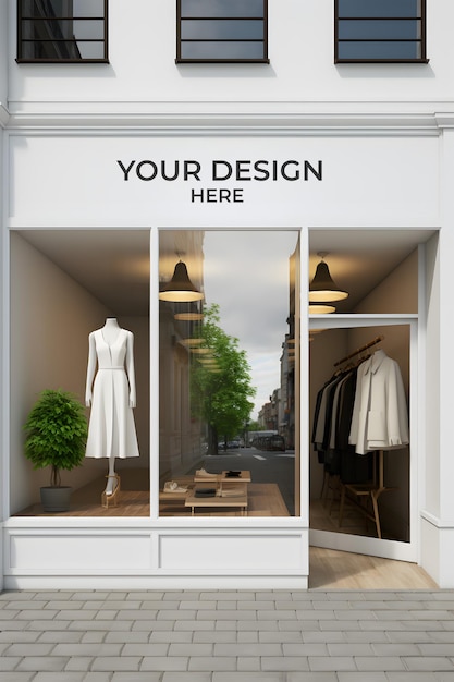 PSD uithangbord mockup modewinkel