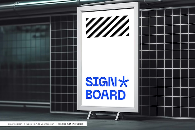 Uithangbord Mockup Signage Mockup Metro Mockup Billboard Poster Advertentie PSD Mockup