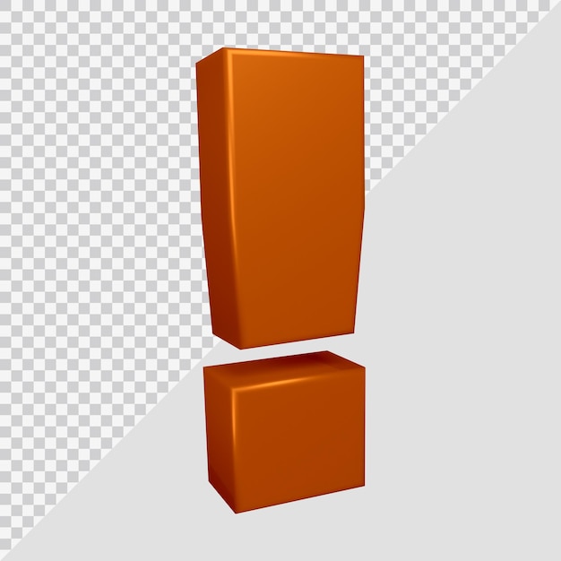 Uitroepteken symbool in 3d render