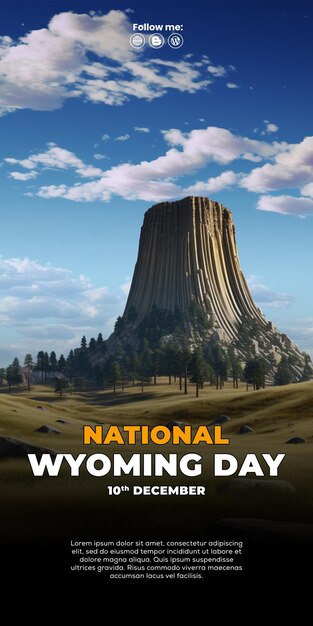 PSD uitzicht op het national devils tower monument wyoming day artificial intelligence generative