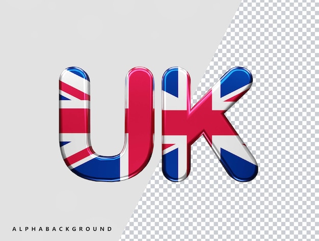 PSD uk flag text effect