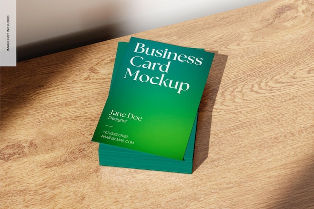 UK Vertical Corporate Cards in Home Ambient Light Mockup Stacked