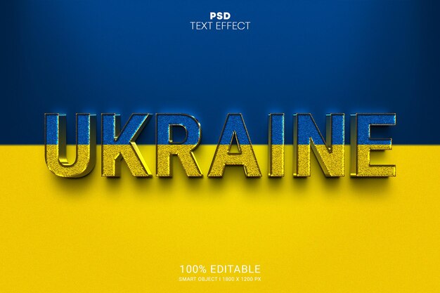 PSD ukraine 3d psd editable text effect design